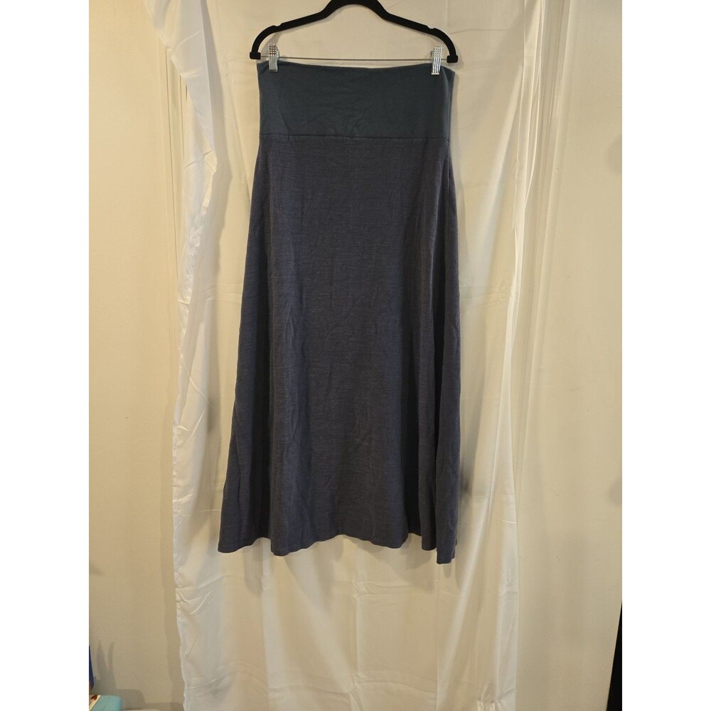 Liz and Jane Vintage-Style Blue Knit Maxi Skirt Large